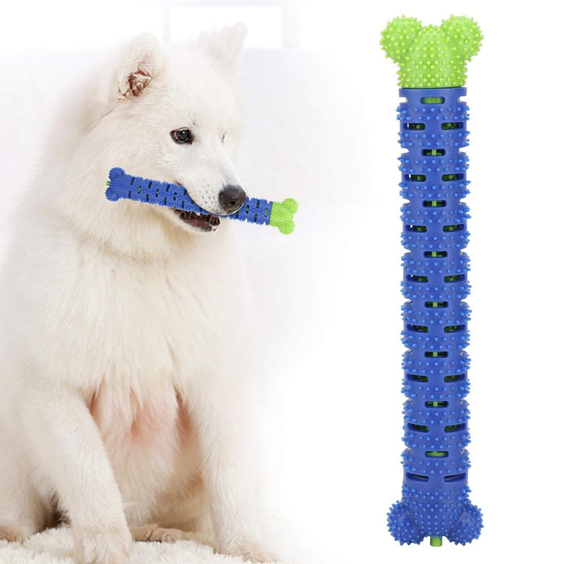YOUTHINK Doggy Toothbrush Chew Toy, Silicone Dog Teeth Grinding Stick Bone Stick Teeth Cleaning for Small Medium Large Dogs (Blue Green)