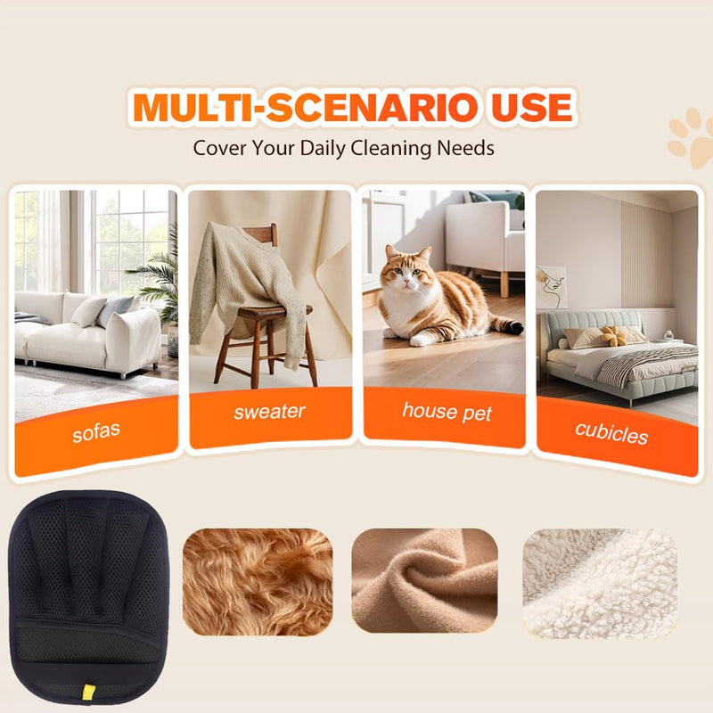 2PCS Pet Hair Remover, Electrostatic Pet Hair Removal Gloves, Reusable Cat & Dog Hair Remover for Couch, Furniture, Carpet, Curtain, Upgraded Animal Fur Removal Tool, Cat Grooming Gloves 2PCS - PawsPlanet Australia