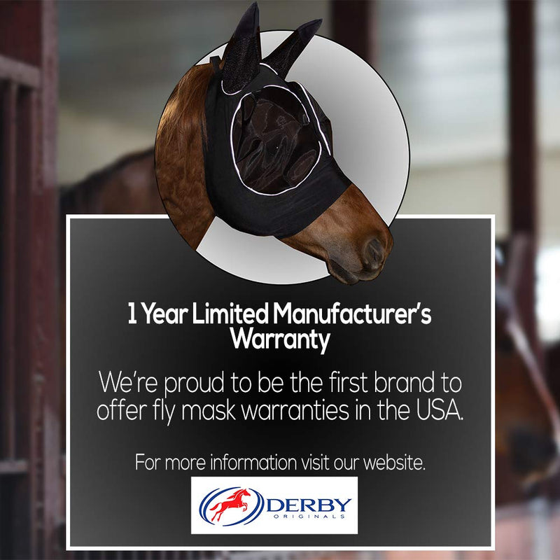 Derby Originals Reflective Lycra Fly Mask with 1 Year Warranty Mesh Eyes and Ears,Royal Blue,Medium (Cob/Arabian),72-7177-RBL-MED Royal Blue Medium (Cob/Arabian)