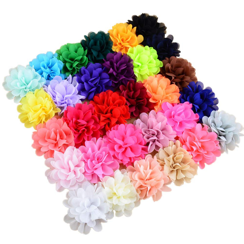 PET SHOW 30pcs/Pack 2.8" Plain Pet Puppies Collar Embellishment Flowers Bows Attachment Small Medium Large Dogs Cats Collar Charms Accessories Slides - PawsPlanet Australia