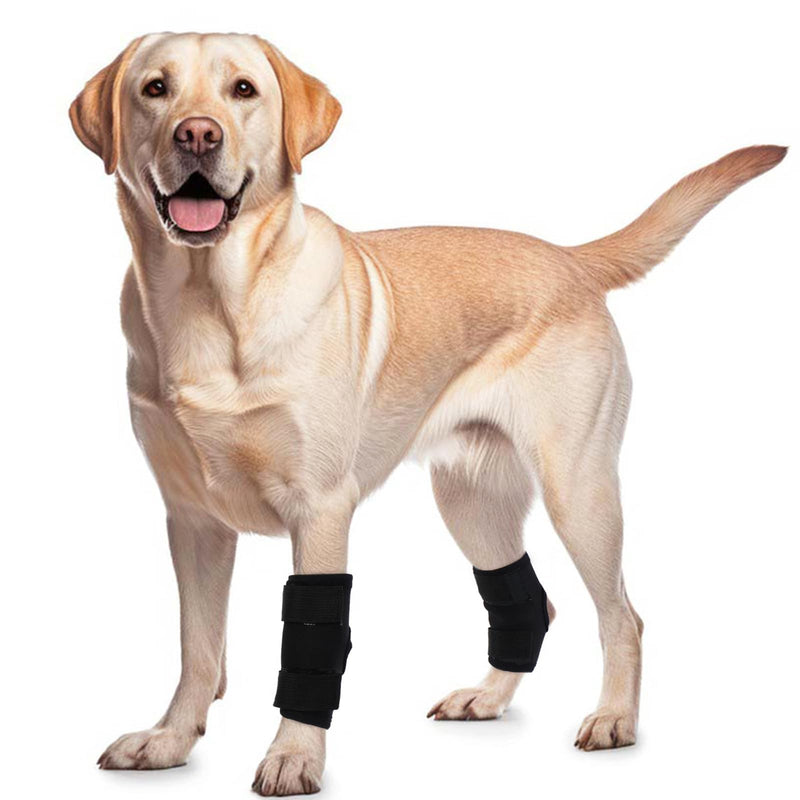 PUMYPOREITY 2Pcs Dog Rear Leg Hock Brace, Dog Hock Joint Brace for Sprains, Front/Hind Leg Support for Arthritis, Stability after Injury, Hock(Ankle) Support HockWrap Sleeve(Black, M) Black