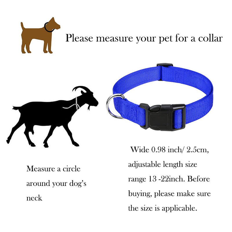 4 Pieces Goat Lead and Goat Collars Set, Nylon 11 inch Goat Lead with Reflective Strip Design and Nylon Goat Collar for Small Farm Animal Goat Cow Horse Sheep (Blue) Blue - PawsPlanet Australia