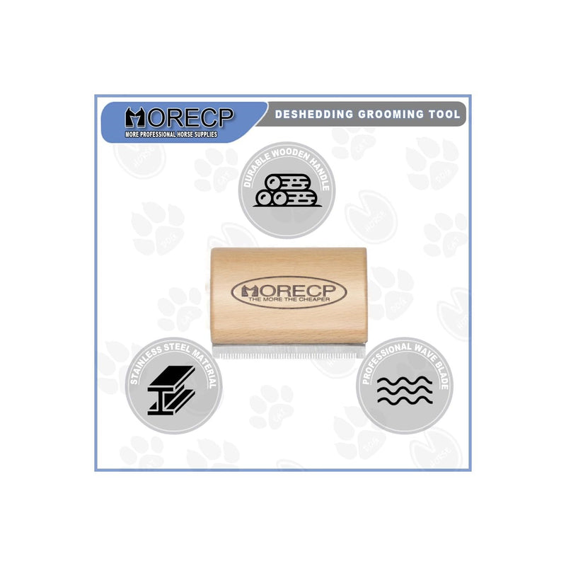 MORECP 3.95in Dog Brush & Deshedding Brush for Cats - Gentle & Effective Wooden Pet Hair Removal Tool for Dogs, Cats, Horses to Stop Shedding, Remove Undercoat - PawsPlanet Australia