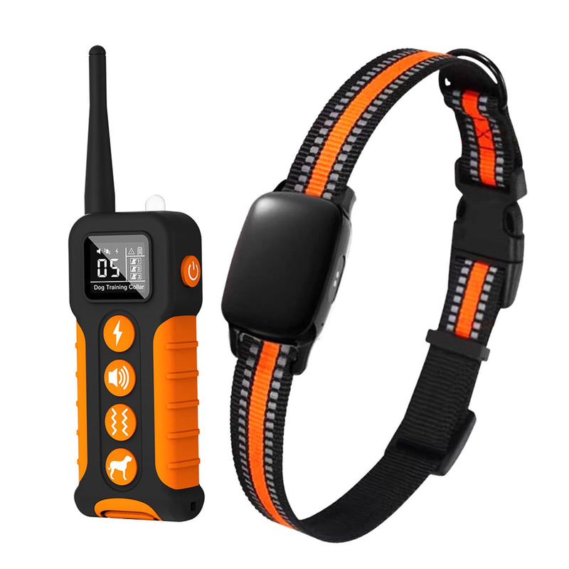 Dog Bark Collar | Smart Collar for Dog Training | PD518 Dog Training Shock Collar for Dogs with Vibration, Electric Shock, Beep; Rechargeable and Waterproof Remote TrainerE-Collar-10-120 lbs (One Dog)