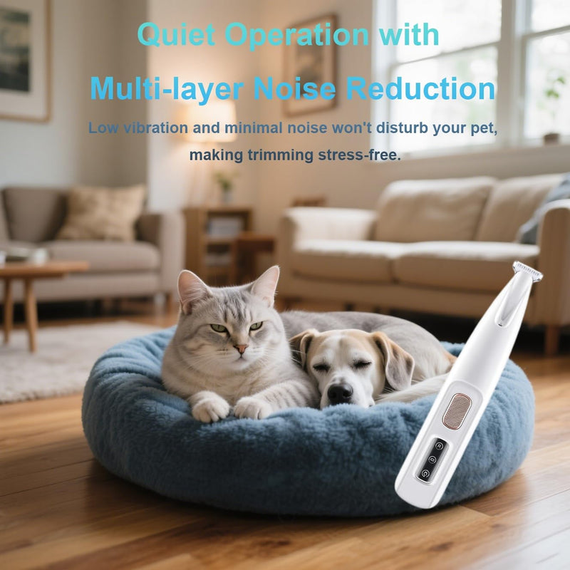 Pet Paw Trimmer, Electric Dog Paw Trimmer Rechargeable Waterproof Dog Grooming Clippers with Led Light, Low Noise Pet Hair Clippers for for Paws Eyes Ears Face Rump - PawsPlanet Australia