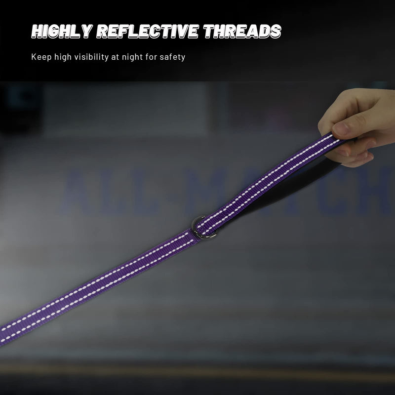 Roses&Poetry Reflective Dog Collar and Lead with Gradient Violet,Adjustable Durable Pet Collars Leash for Medium Large Dogs （Violet-L) Purple L - PawsPlanet Australia