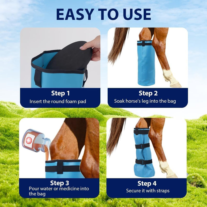 Horse Soaking Boots, Ice Boots for Horses Promote Healing, Hoof Soaking Boot and Poultice Boot Treatment, Horse Hoof Care Wrapped for Hoof Moisturise 1 Pack - PawsPlanet Australia