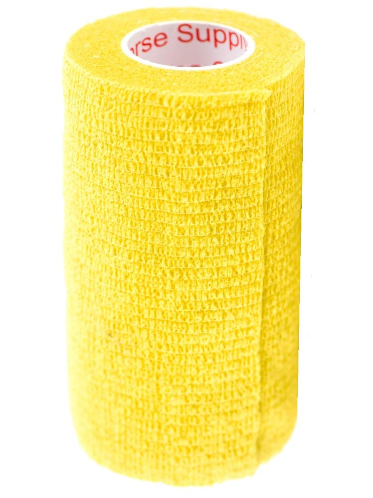 4 Inch Self Adhesive Medical Bandage Wrap Sport (Purple, Yellow, Black and Smiles on Yellow, Pink, Green) (6 Pack) Strong Elastic Self Adherent Flex Rolls for Wrist Ankle Knee Sprains and Swelling Assorted 1 4 Inch (Pack of 6) - PawsPlanet Australia