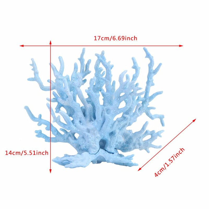 Artificial Aquarium Coral Ornament Plastic Fish Tank Plants Decoration for Aquarium Landscape Blue - PawsPlanet Australia