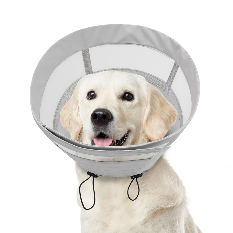 ASENKU Dog Cone Collar, Soft Adjustable Cone for Dogs to Stop Licking, Lightweight Recovery Dog Cone After Surgery, Pet E-Collar for Small, Medium & Large Dogs(Grey, XL) Grey