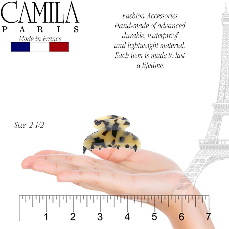 Camila Paris CP3060 French Hair Clip for Women, Handmade, Ivory Tokyo, Small, Girls Hair Claw Clips Jaw, Durable Styling Hair Accessories for Women, Strong Hold Grip, Made in France Ivory Tokyo 2"