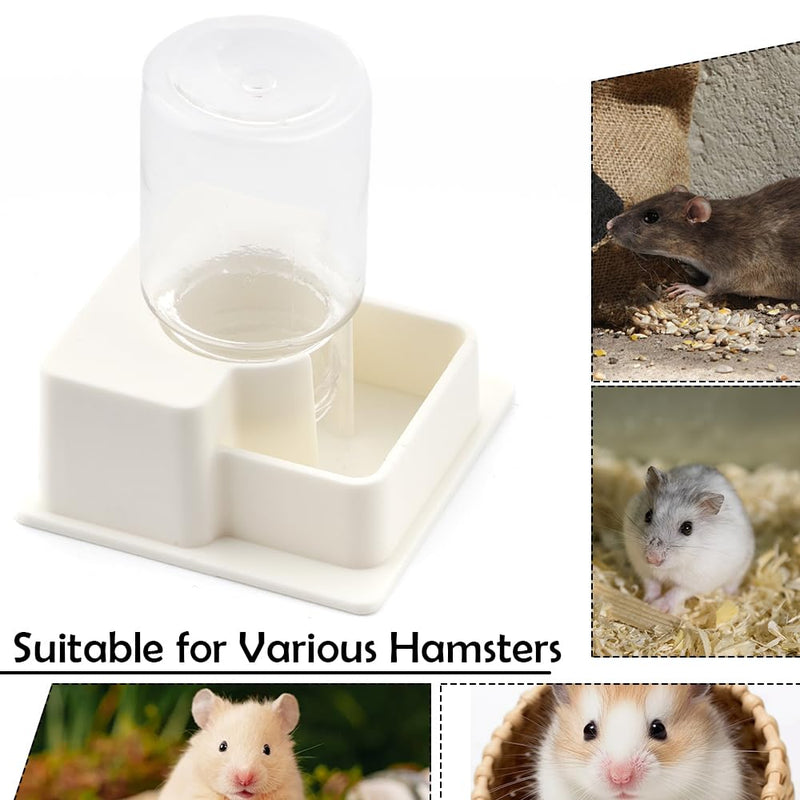 1 Pack Hamster Water Bowl Automatic Water Dispenser for Hamster Syrian Mice Gerbil Rodent (White) - PawsPlanet Australia