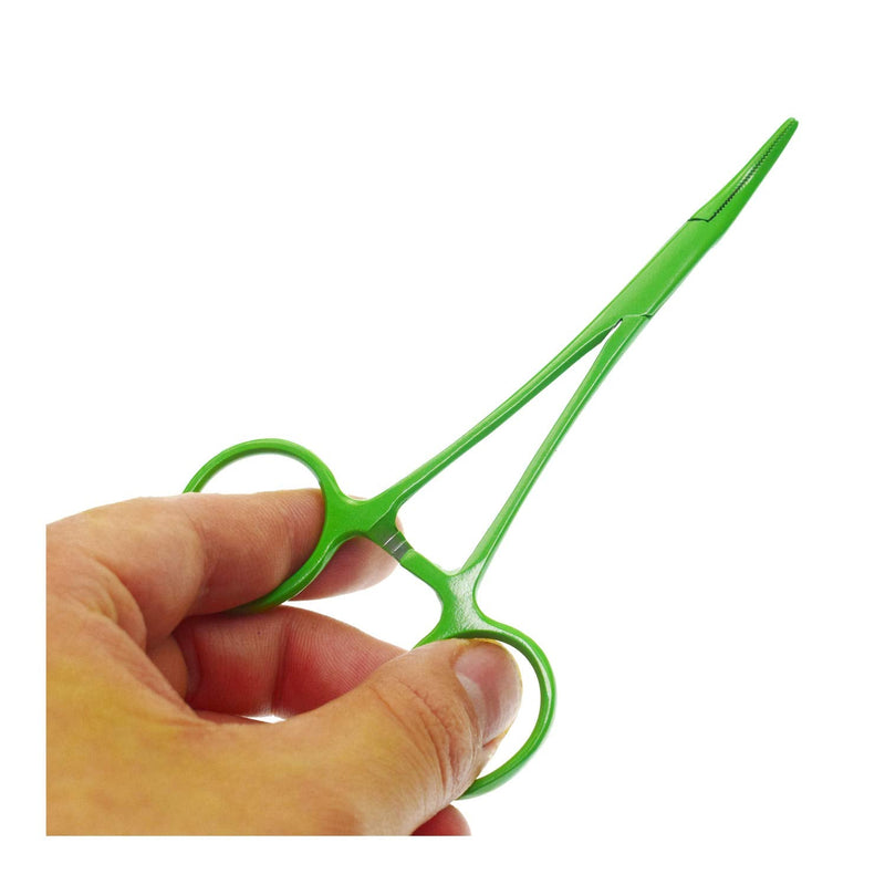 Pet Colourful Stainless Steel Hemostat Hemostatic Forcep,Pet Ear Hair Pull Forcep,Bend head and Straight head kit (Green) Green - PawsPlanet Australia