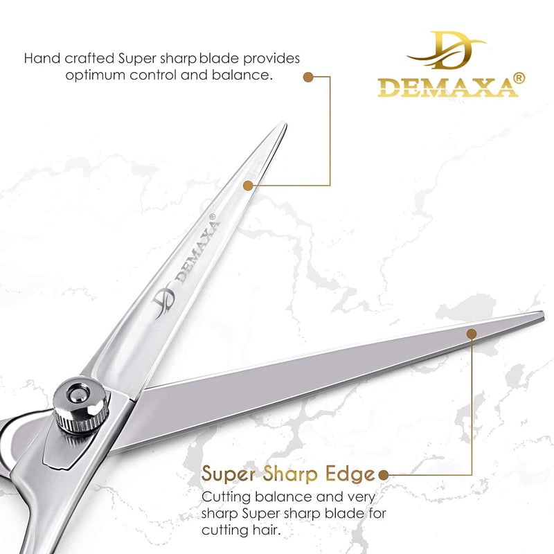 6.5" Premium Hair Scissors Professionally Sharp Barber Shears - High Carbon Steel Hair Cutting Scissors with Smooth Sharp Edge Blades - Hair Trimming Shears for women Salon & Personal Use Silver Premium Hair Scissors - PawsPlanet Australia