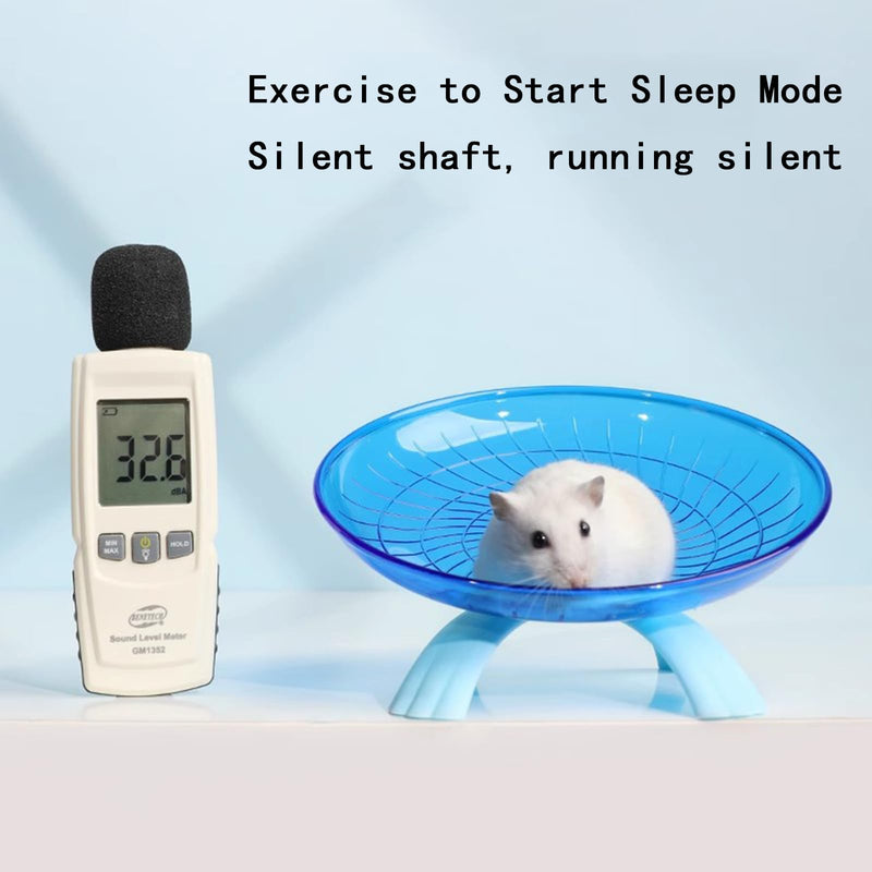 Silent Running Wheel for Small Animals, 12 Inch Flying Saucer Design, Exercise Wheel for Hamsters, Guinea Pigs, Hedgehogs, Blue - PawsPlanet Australia
