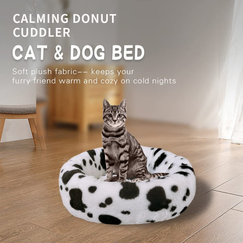 Calming Dog & Cat Bed, Anti-Anxiety Donut Bed (S: 17.7 * 17.7 * 6 Inch) S：17.7*17.7*6 Inch - PawsPlanet Australia