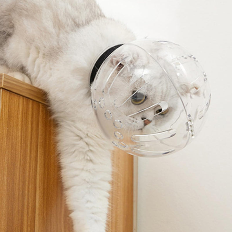 Breathable cat helmet made of ABS. Safe cat rescue helmet after surgery. Prevents biting and licking for cats after procedure.