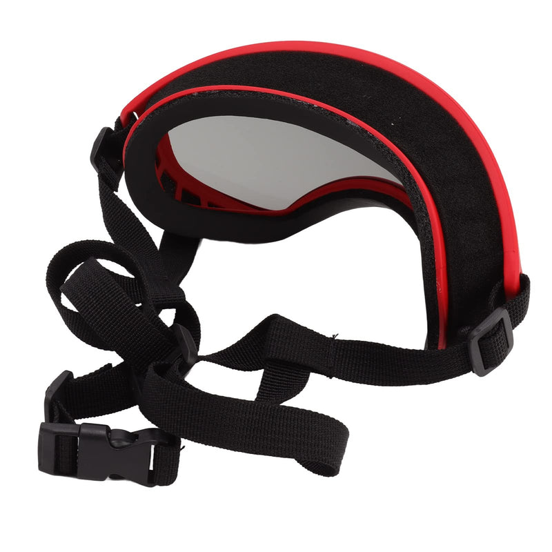 Dog Goggles Windproof Proof Adjustable Strap Dog Sunglasses for Large Breed (Red Frame and Black Goggles) - PawsPlanet Australia