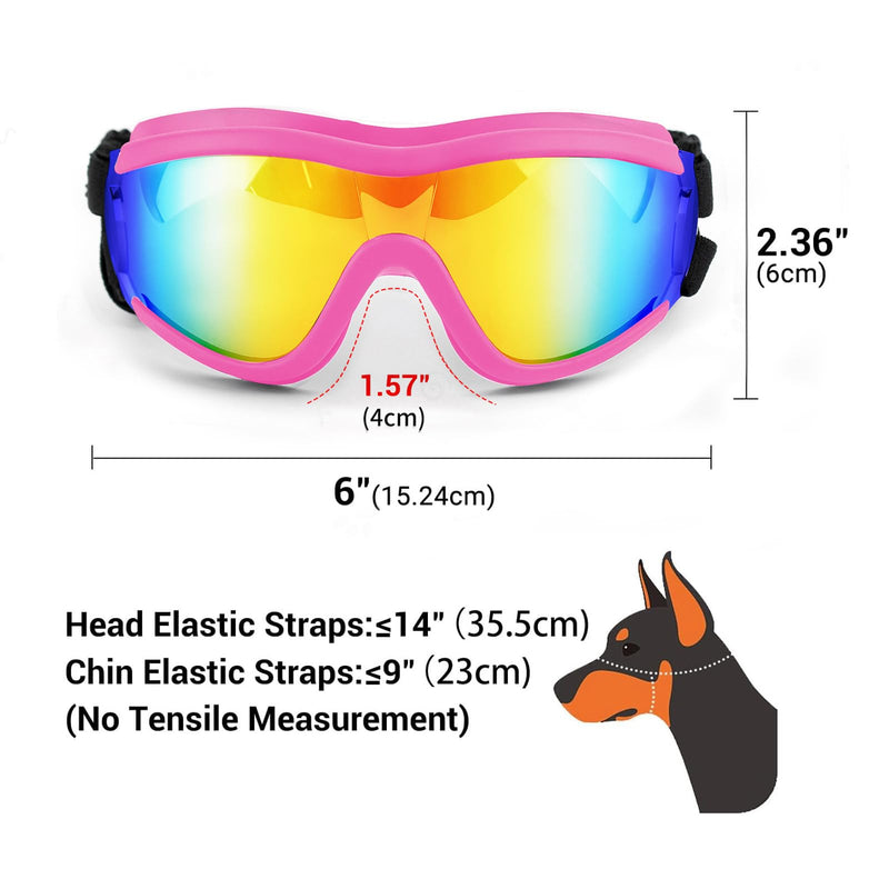 Dog Goggles and Helmet Set - Anti-dust UV Protection Sunglasses, Durable Motorcycle Helmet With Ear Hole, Adjustable Pet Glasses for Medium to Large Dogs - Pink - PawsPlanet Australia