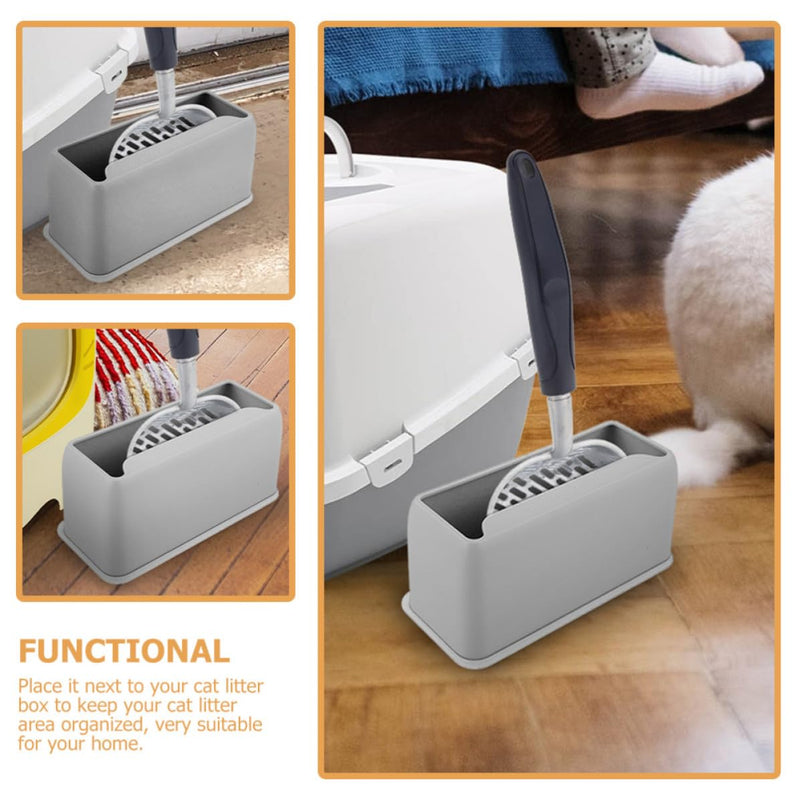 SEWACC Stable plastic cat litter scoop stand for safe storage of the litter scoop in the cat litter area at home with a practical design