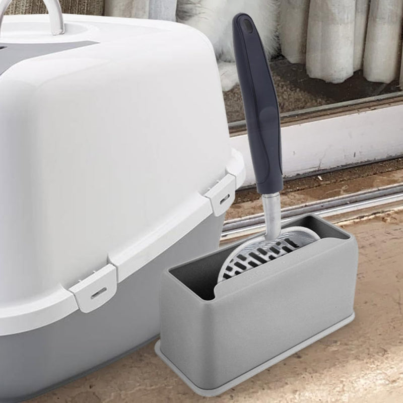 SEWACC Stable plastic cat litter scoop stand for safe storage of the litter scoop in the cat litter area at home with a practical design