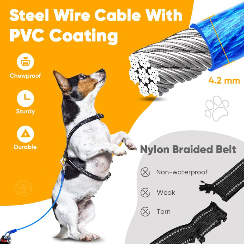 Petbobi Dog Seat Belt for Car - 2 Pack Chew Proof Durable Dog Seatbelt Tether for Small Medium Large Pets - Metal Vehicle Harness Restraint with Double Clips and Latch - Car Leash for Safety Travel 16 inch / 2 pack Blue - PawsPlanet Australia