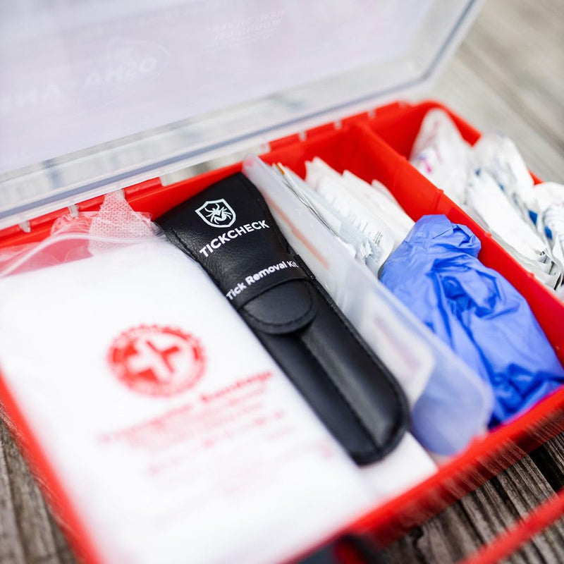 Premium Tick Remover Kit - Stainless Steel Tick Remover + Tweezers, Leather Case, and Free Pocket Tick Identification Card (1) 1 - PawsPlanet Australia
