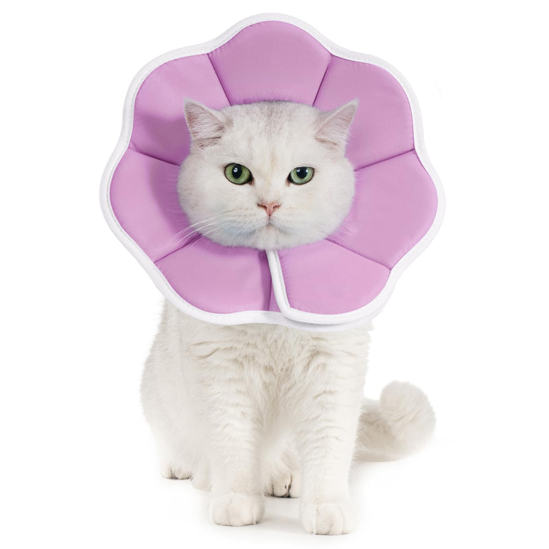 Avont Adjustable Soft Cat Recovery Cone Collar Bundle with Breathable Cat Recovery Suit After Surgery -M