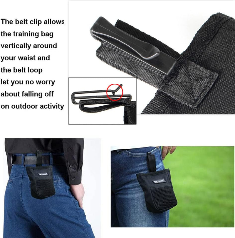 2 Pcs Dog Treat Pouch Pet Trainning Waist Bag Portable Food Snack Small Item Storage Holder Bag Hook Design Pet Training Reward Pouch Bait Sack Mini Doggie Puppy Bird Snack Carrier Container Pockets black*2 - PawsPlanet Australia