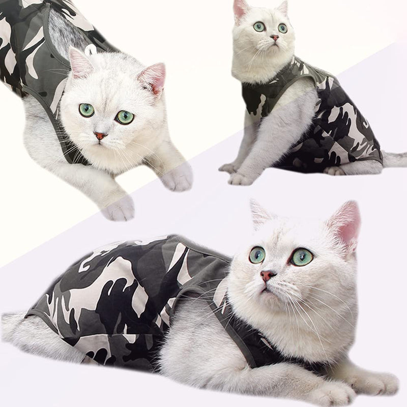 Cat Recovery Suit for Abdominal Wounds or Skin Diseases, Breathable Cat Onesie for Cats After Surgery Spay Neuter, Anti Licking Cat Cone Alternative, Professional Pet Surgery Recovery Shirt Large Camouflage - PawsPlanet Australia