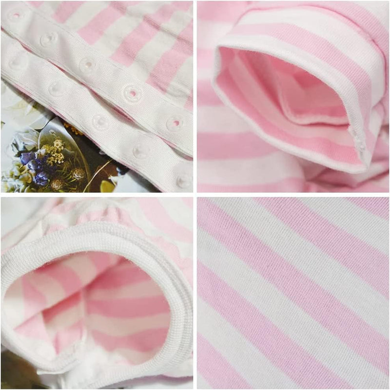 Dog’s Recovery Suit Post Surgery Shirt for Puppy, Full Coverage Dog's Bodysuit Wound Protective Surgical Clothes for Small and Medium Pets (Pink White Stripe-s) S pink white stripe - PawsPlanet Australia