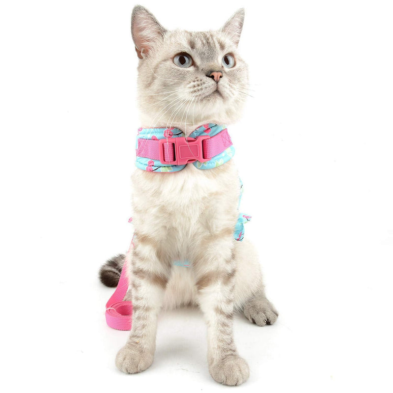 SELMAI Cat Harness and Leash for Walking Escape Proof Cherry Vest Harness for Small Dogs Boys Girls Kitten Puppies Easy on Jacket Soft Padded Cat Vest for Walking Outdoor Spring Autumn S blue cherry