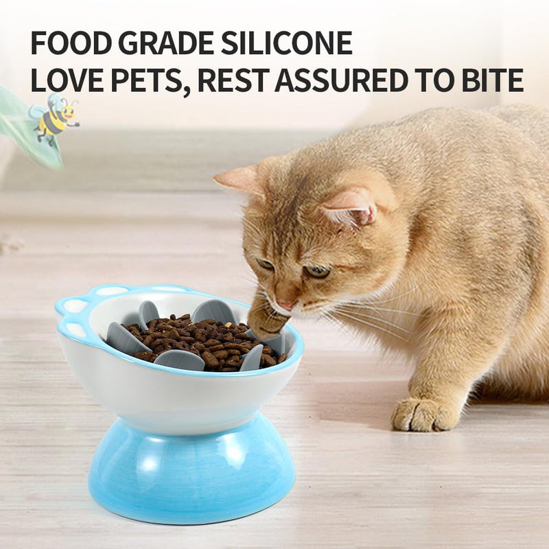Slow feeder dog bowl insert with suction cup for pet dogs to prevent suffocation. Slow feeder insert is suitable for small and medium-sized dogs, basic dog bowls, and elevated cat bowls (grey) grey - PawsPlanet Australia