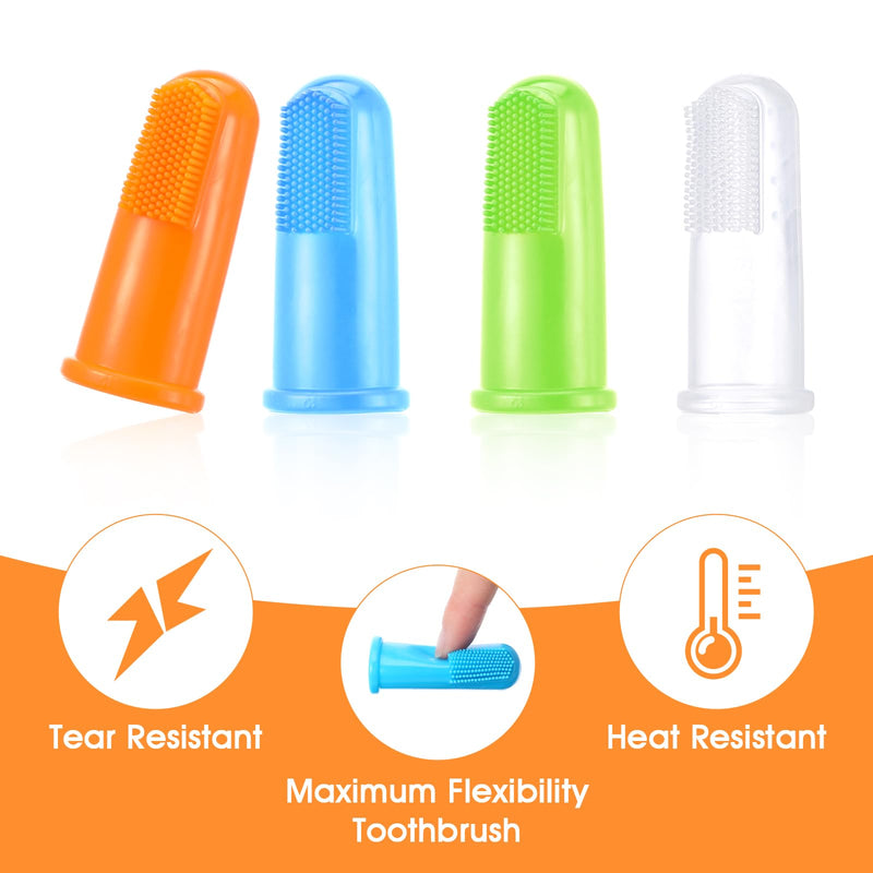 64 Packs Dog Toothbrush Soft Finger Brushes Pet Finger Easy Teeth Cleaning Dog Tooth Oral Care Pet Dental for Small Cats and Puppy