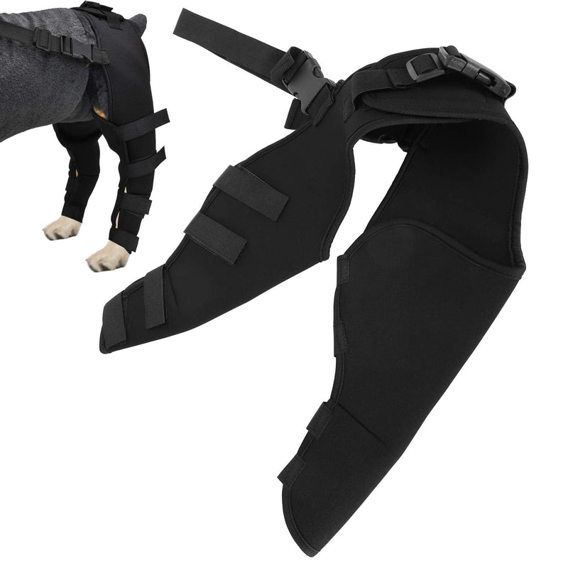 Zerodis Canine Hind Hock Wraps, Dog Braces Dog Legs Protector for Dog(HJ25 Rear Double Leggings Black, M, 12)