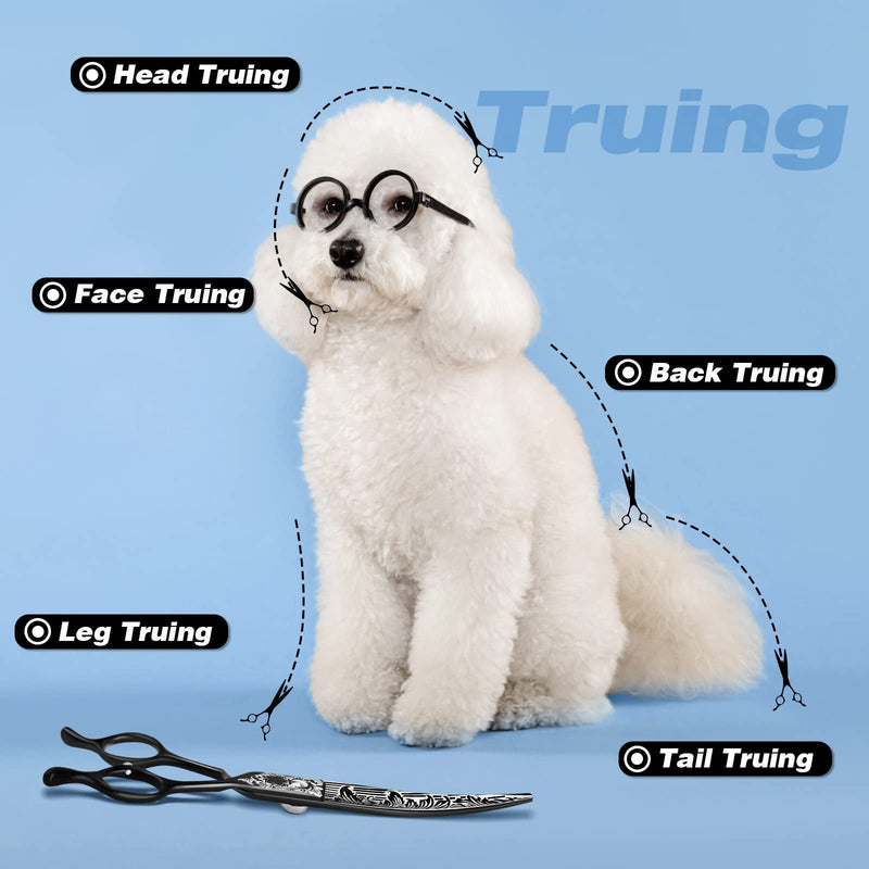 JASON 8 Inch Curved Dog Scissors BlackProfessional Curved Shear with Ergonomic Handle Japanese 440C Stainless Steel Pet Scissor for Dogs, Cats and Other Animals - PawsPlanet Australia