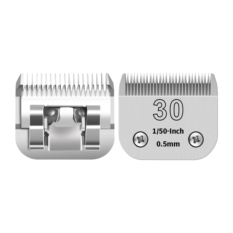 30# Detachable Pet Clipper Replacement Blades Compatible with Andis/Oster A5/Wahl KM10 Series Dog Clipper,Made of Ceramic Blade & Stainless Steel Blade,Size 30# Cut Length 1/50-Inch（2 Pack） 30#-2 - PawsPlanet Australia