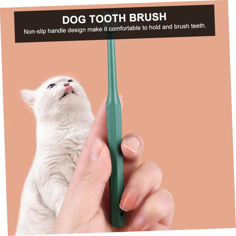 HANABASS 4-piece Pet Toothbrush Ergonomically Shaped Lightweight Plastic TPE Material Secure Grip for Cats and Dogs