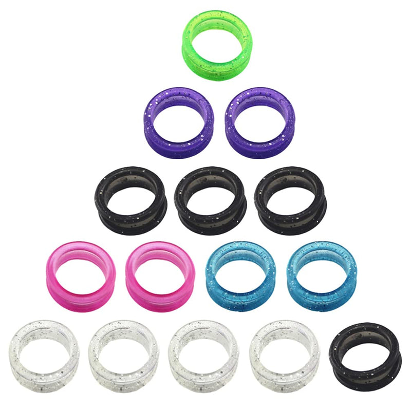 16pcs Silicone Finger Rings Grips Inserts Barber Hair Shears Finger Rings Grooming Shear Thumb Inserts Finger Protector Ring Hairdressing Pet Finger Rings