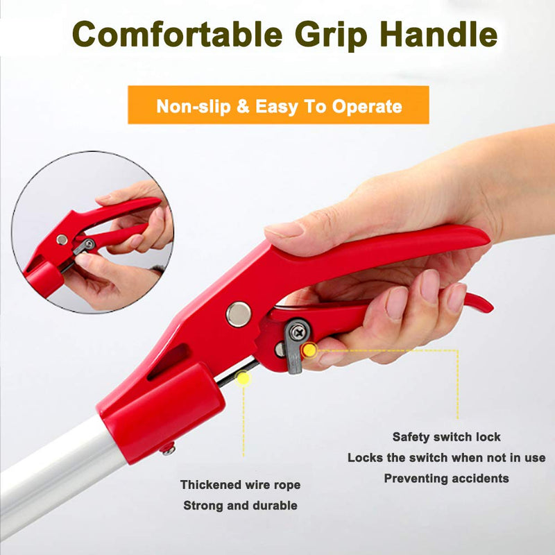 Extendable Snake Tong Reptile Grabber Rattle Snake Catcher Wide Jaw Handling Tool with Lock and Comfortable Grip(Include Snake Bag) (86 inches Extendable Snake Tong) 86 inches Extendable Snake Tong - PawsPlanet Australia
