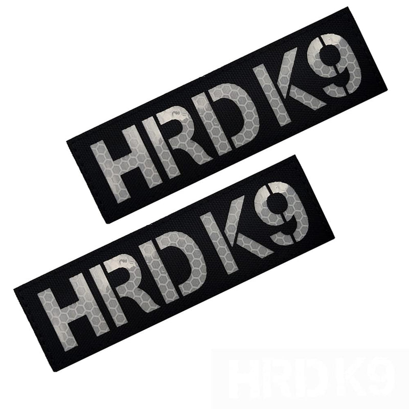 2PC Reflective Patches HRD K9 Dog Vest Patches Removable Patches with Hook Backing for Animal Vest Harnesses, Collars, Leashes (Black and White) (Color-Reflective) - PawsPlanet Australia