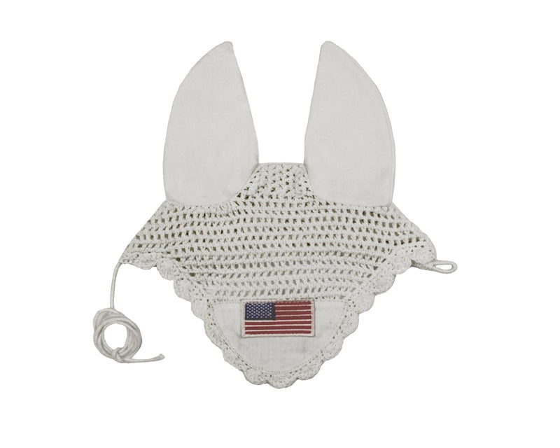 Paris Tack Patriotic American Flag Crochet Horse Fly Veil Ear Bonnet - PawsPlanet Australia