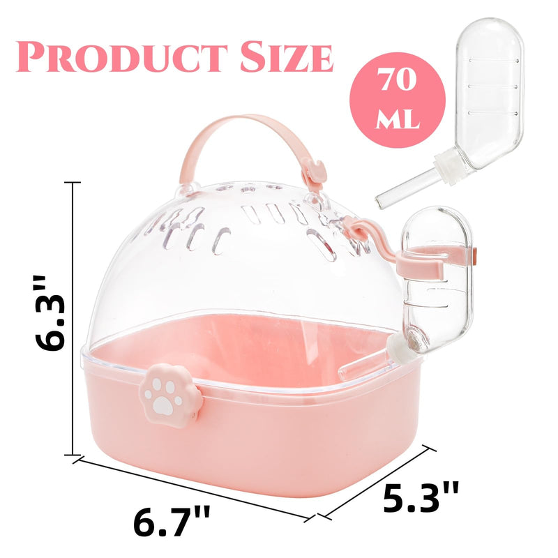 Hamster Carrier Cage, Portable Small Animal Carrier Cage with Water Bottle, Guinea Pig Outgoing Cage Hamster Travel Carry Case for Small Pets, Gerbils, Chinchillas, Dwarf Hamster - PawsPlanet Australia