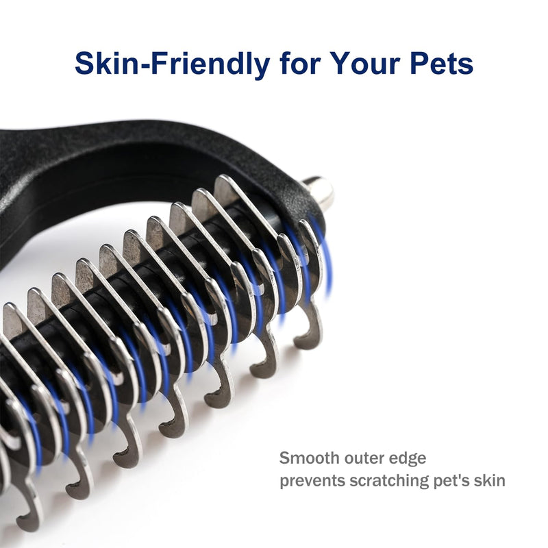 WePet Grooming Rake for Dogs & Cats, Double-Sided Deshedding Brush, Extra-Wide Dematting Tool, Slicker Comb for Undercoat & Loose Hair Removal, Reduces Shedding by 95%, Purple, Small - PawsPlanet Australia