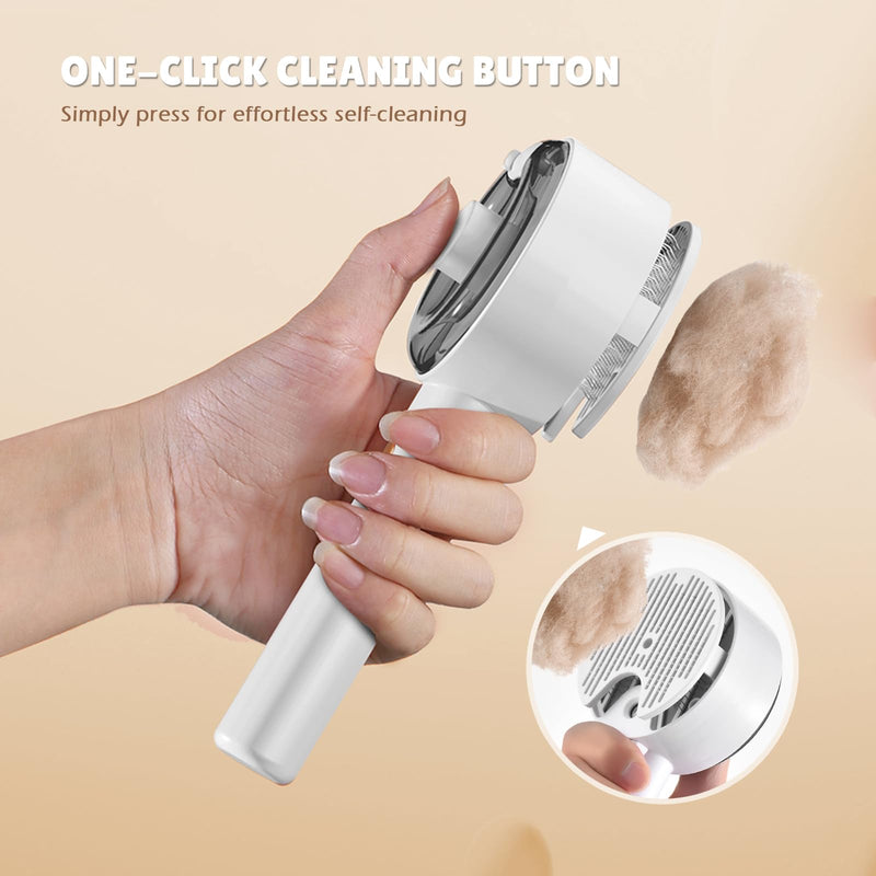 Cat Steam Brush,Cat Brushes for Indoor Cats, 4 In 1Spritz Spray Defur Comb, Cloud Care Shedding Control, Pet Grooming Brush for Long Short Hair Cats Dogs, Massage Clean Design Pet Steam Brushes White