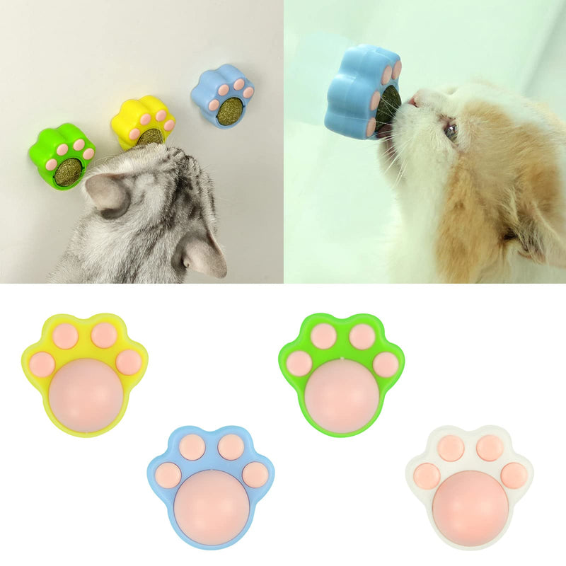Natural Balls Toy Cleaning Teeth Molar Snacks Silvervine Chew Toy Care Balls for Cats Wall blau