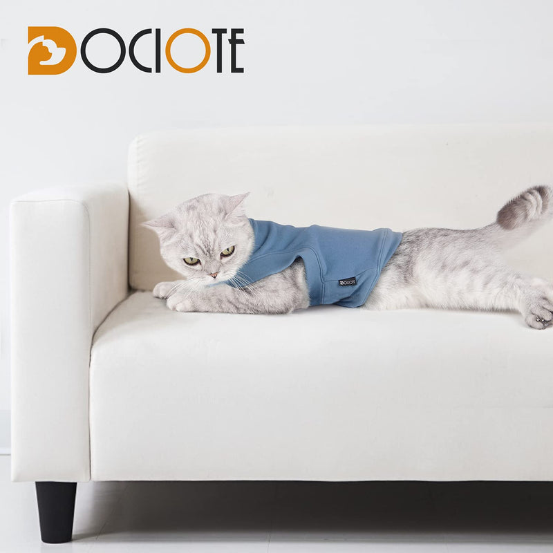 Soft Fleece Dog Sweatshirt - Warm Dog Sweaters for Small Medium Dogs Cats Cold Weather - Cat Sweater Pullover Stretchy Hoodie Easy On - Comfortable Dog Winter Clothes Pet Sweaters Vest for Doggie Grey-blue - PawsPlanet Australia
