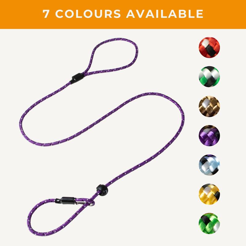 Dog & Field Pro Trialler Slip Leash, Purple. 4ft Rope Slip Leash for Dogs with Push Button Stopper, Easy to Slip On, No Collar Or Harness Needed. Thin Slip Leash for Dogs (Purple) - PawsPlanet Australia