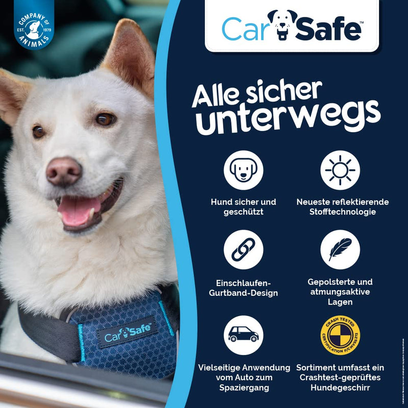 CarSafe Crash Tested Dog Safety Harness - Crash Tested to 32Kg/70lbs, Safely Secure Dog in The Car, Comfortable and Padded Design. for Toy, Small, Medium and Large Dogs (Size Small) - PawsPlanet Australia