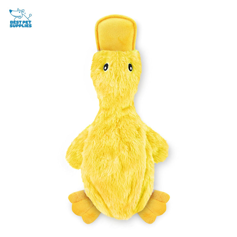 Best Pet Supplies Crinkle Dog Toy for Small, Medium, and Large Breeds, Cute No Stuffing Duck with Soft Squeaker, Fun for Indoor Puppies and Senior Pups, Plush No Mess Chew and Play - Yellow 1 Yellow - PawsPlanet Australia